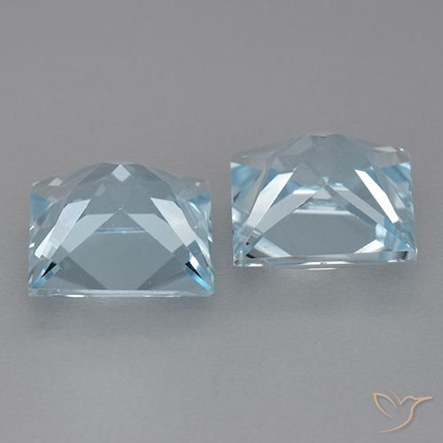 6.29 ct natürliche Himmerlblau Topas-Edelsteine, Quadrat, VVS-VS