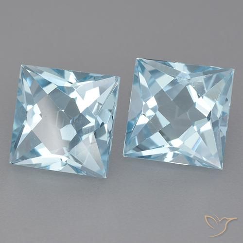 6.58 ct natürliche Himmerlblau Topas-Edelsteine, Quadrat, VVS