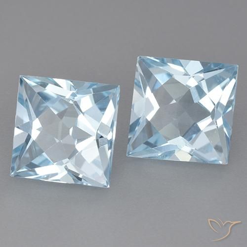 6.11 ct natürliche Himmerlblau Topas-Edelsteine, Quadrat, VVS