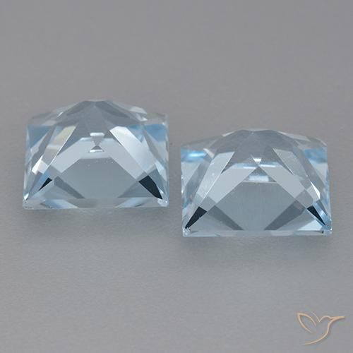 6.11 ct natürliche Himmerlblau Topas-Edelsteine, Quadrat, VVS