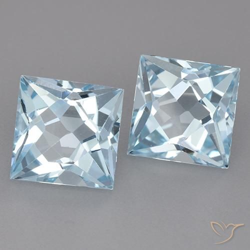 6.59 ct natürliche Himmerlblau Topas-Edelsteine, Quadrat, VVS
