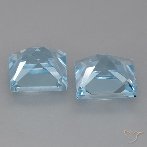 6.43 ct natürliche Himmerlblau Topas-Edelsteine, Quadrat, VVS