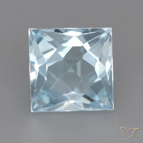 2.81ct Natürlicher Himmerlblau Topas, Quadrat, VVS-VS