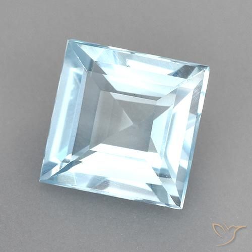 2.55ct Natürlicher Himmerlblau Topas, Quadrat, VVS