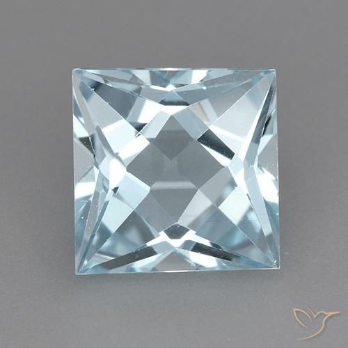 3.23ct Natürlicher Himmerlblau Topas, Quadrat, VVS