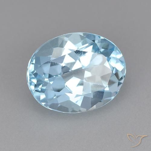 9,17 ctw natürlicher Himmerlblau Topas, Oval, VVS-VS