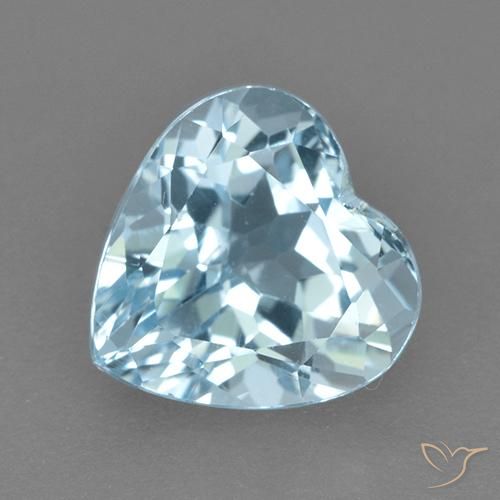 3.98ct Natürlicher Himmerlblau Topas, Herz, VVS-VS