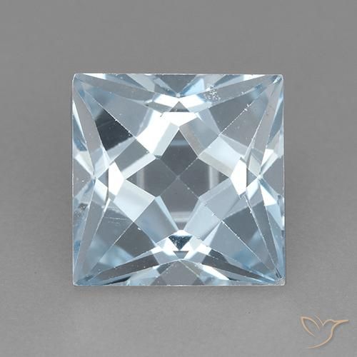 3.25ct Natürlicher Himmerlblau Topas, Quadrat, VVS-VS