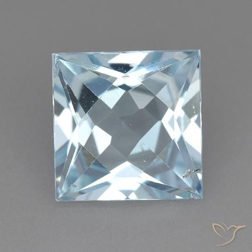 2.76ct Natürlicher Himmerlblau Topas, Quadrat, VVS-VS