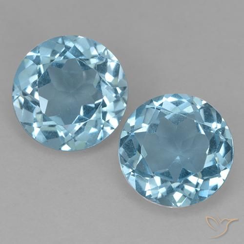 4.16ctw Natürlicher Swiss Blue Topas, Runden, VS