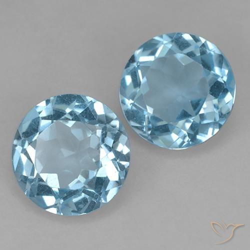 4.16 ct natürliche Swiss Blue Topas-Edelsteine, Runden, VS