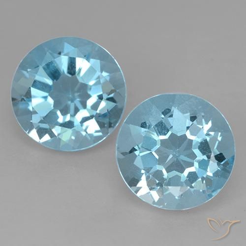 4.75ctw Natürlicher Swiss Blue Topas, Runden, VS