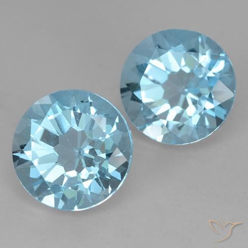 4.75 ct natürliche Swiss Blue Topas-Edelsteine, Runden, VS