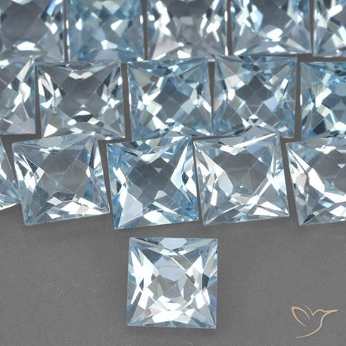 2.08ct Natürlicher Himmerlblau Topas, Quadrat, VVS-VS