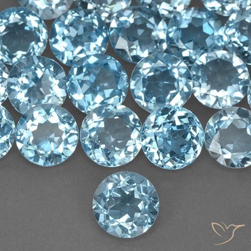 2.38ct Natürlicher Himmerlblau Topas, Runden, VS