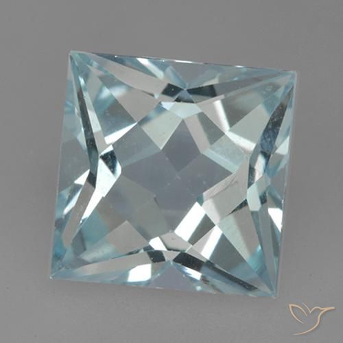 3.31ct Natürlicher Himmerlblau Topas, Quadrat, VVS