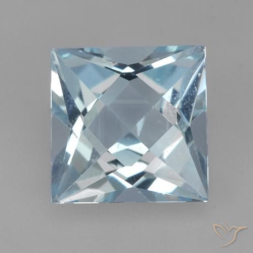 2.04ct Natürlicher Himmerlblau Topas, Quadrat, VVS