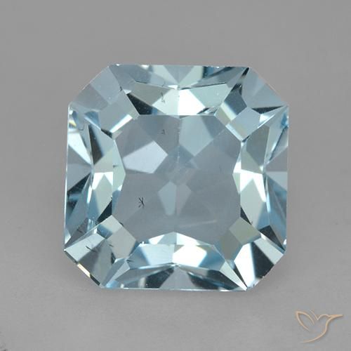4.41ct Natürlicher Himmerlblau Topas, Smaragdschliff, VVS-VS