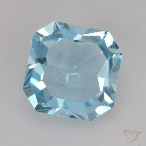 4.11ct Natürlicher Himmerlblau Topas, Smaragdschliff, VVS-VS