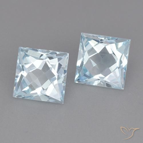 4.18 ct natürliche Himmerlblau Topas-Edelsteine, Quadrat, VVS-VS