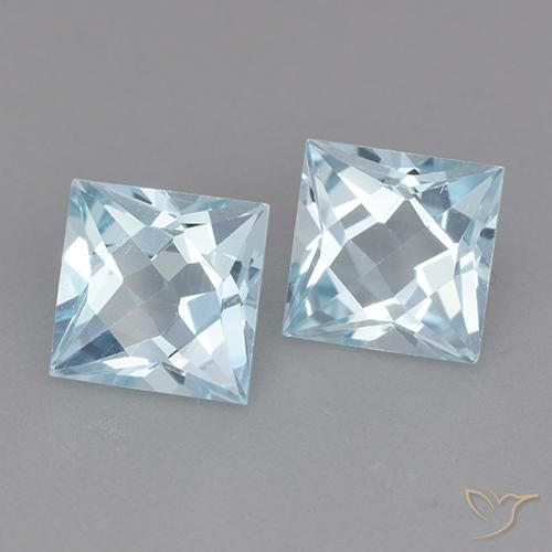 4.31 ct natürliche Himmerlblau Topas-Edelsteine, Quadrat, VVS