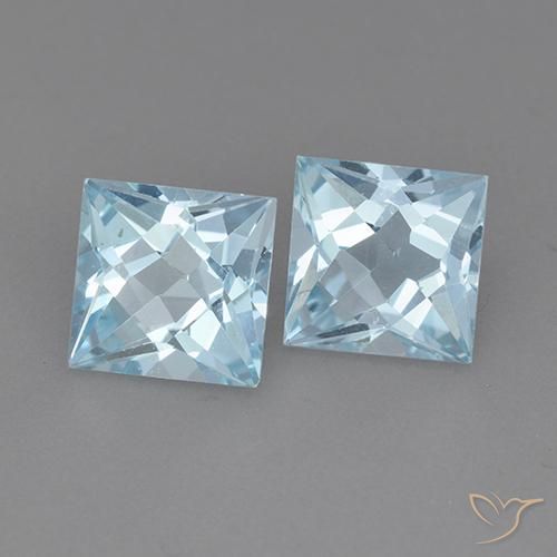 4.44 ct natürliche Himmerlblau Topas-Edelsteine, Quadrat, VVS