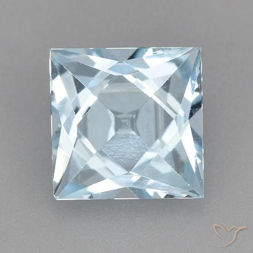 2.10ct Natürlicher Himmerlblau Topas, Quadrat, VVS