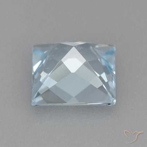 9,17 ctw natürlicher Himmerlblau Topas, Quadrat, VVS