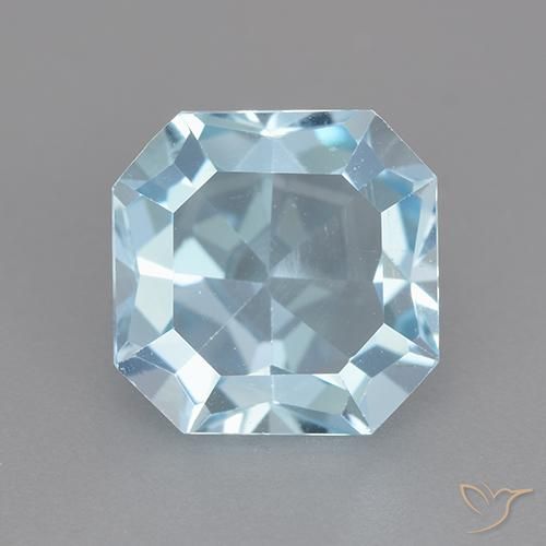 4.13ct Natürlicher Himmerlblau Topas, Smaragdschliff, VVS