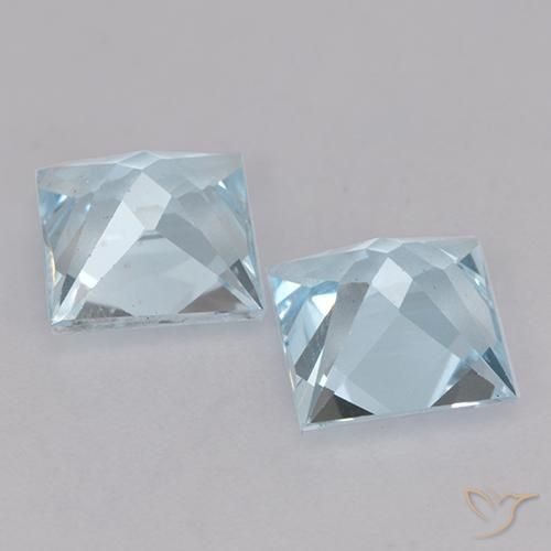 4.28 ct natürliche Himmerlblau Topas-Edelsteine, Quadrat, VVS