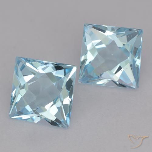 4.02 ct natürliche Himmerlblau Topas-Edelsteine, Quadrat, VVS-VS