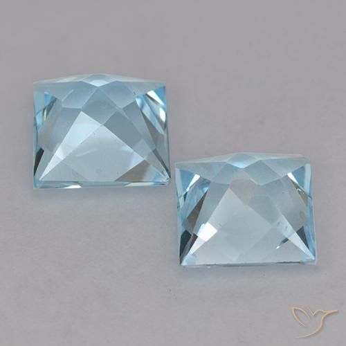 4.02 ct natürliche Himmerlblau Topas-Edelsteine, Quadrat, VVS-VS
