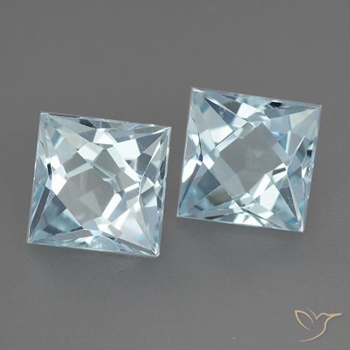 4.24 ct natürliche Himmerlblau Topas-Edelsteine, Quadrat, VVS