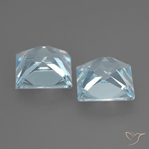 4.24 ct natürliche Himmerlblau Topas-Edelsteine, Quadrat, VVS