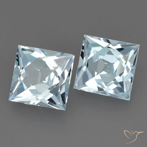 4.08 ct natürliche Himmerlblau Topas-Edelsteine, Quadrat, VVS