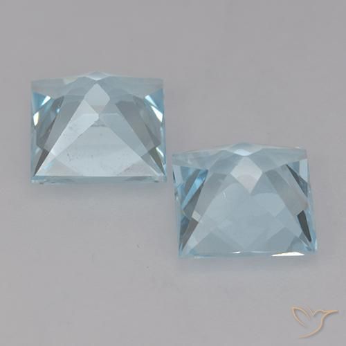 4.21 ct natürliche Himmerlblau Topas-Edelsteine, Quadrat, VVS-VS