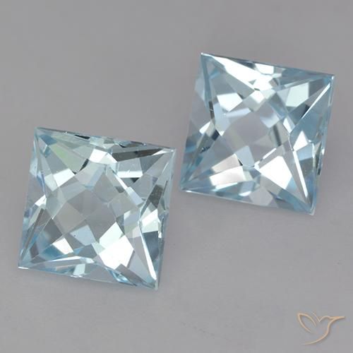 4.29 ct natürliche Himmerlblau Topas-Edelsteine, Quadrat, VVS