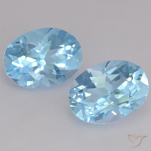 2.25ctw Natürlicher Swiss Blue Topas, Oval, VVS-VS