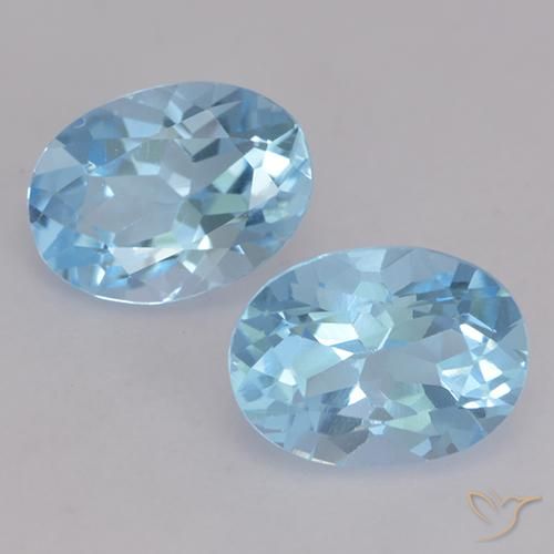2.21ctw Natürlicher Himmerlblau Topas, Oval, VVS-VS