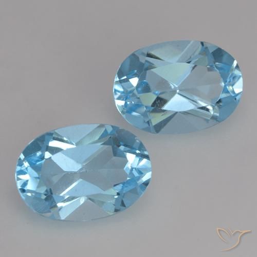 1.95 ct natürliche Swiss Blue Topas-Edelsteine, Oval, VVS-VS