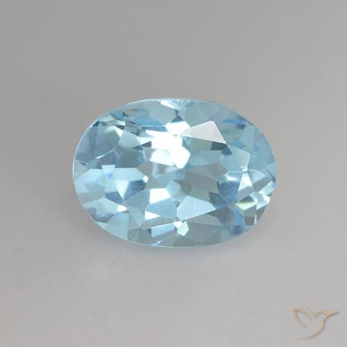 1.19ct Natürlicher Himmerlblau Topas, Oval, VVS-VS