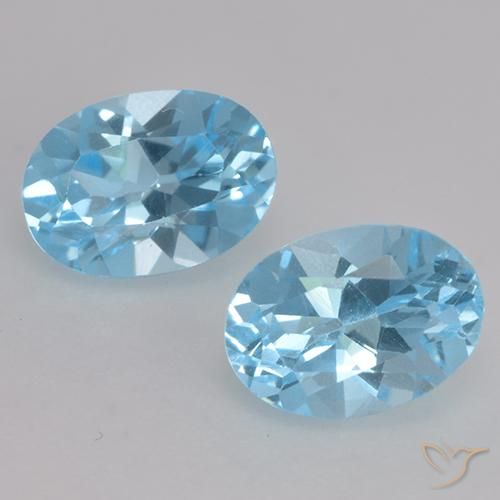 2.17ctw Natürlicher Himmerlblau Topas, Oval, VVS-VS