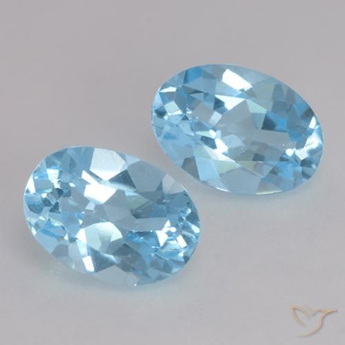 2.09 ct natürliche Swiss Blue Topas-Edelsteine, Oval, VVS-VS