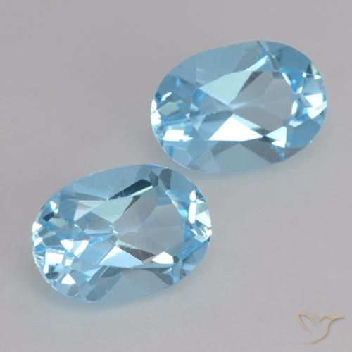 1.90 ct natürliche Himmerlblau Topas-Edelsteine, Oval, VVS-VS