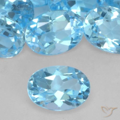 0.99ct Natürlicher Swiss Blue Topas, Oval, VVS-VS
