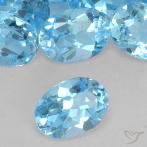 9,17 ctw natürlicher Swiss Blue Topas, Oval, VVS-VS