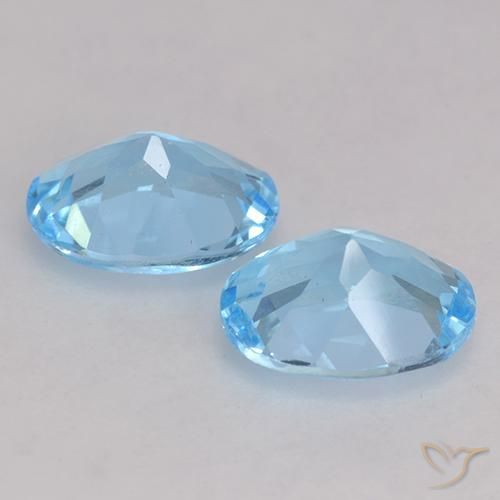 2.12 ct natürliche Swiss Blue Topas-Edelsteine, Oval, VVS-VS