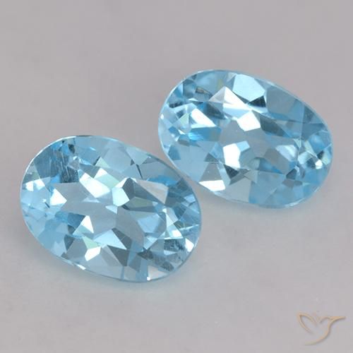 2.18 ct natürliche Swiss Blue Topas-Edelsteine, Oval, VVS-VS