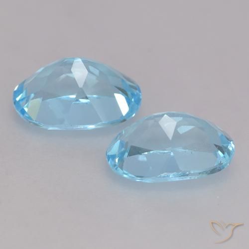 2.18 ct natürliche Swiss Blue Topas-Edelsteine, Oval, VVS-VS