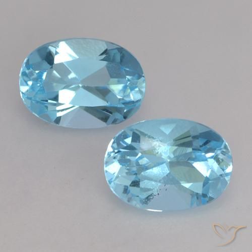 2.08ctw Natürlicher Swiss Blue Topas, Oval, VVS-VS